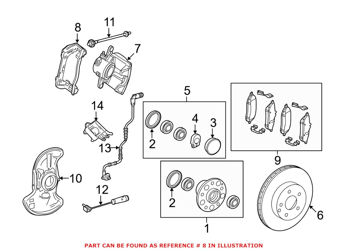 Mercedes Disc Brake Caliper Bracket - Front 2044210994